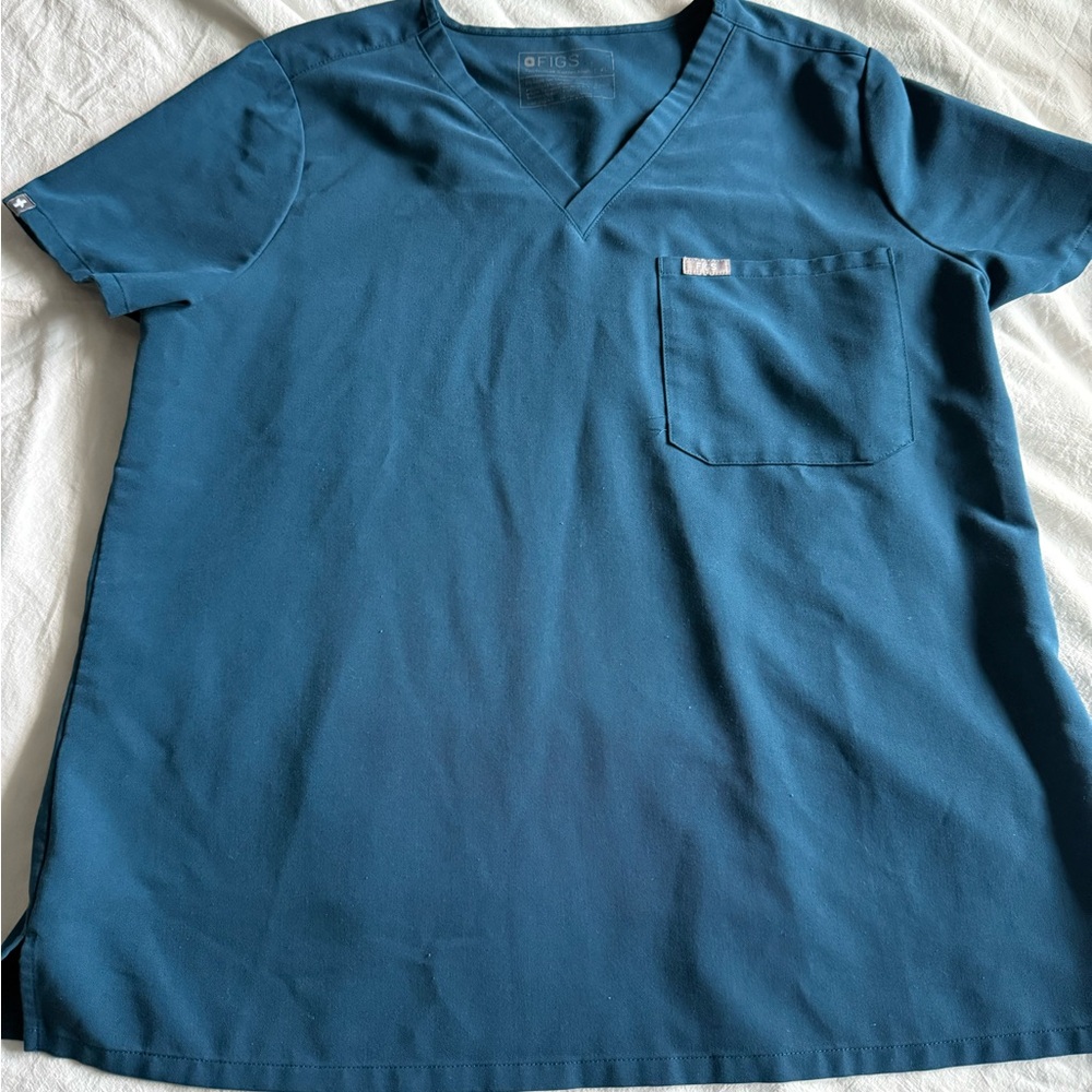 Womens Figs Catarina One Pocket Scrub Top XL Teal